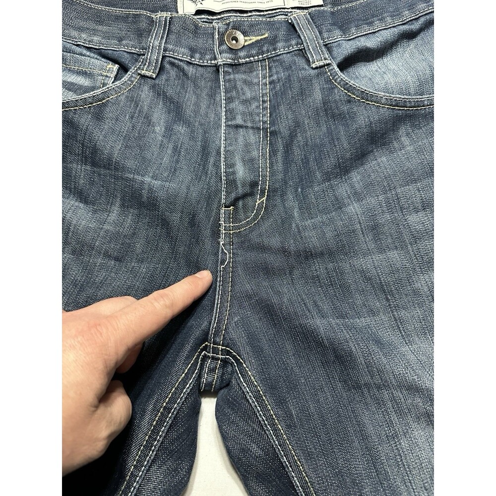 Avirex Jeans Mens 32X32 Pants Grunge Hip Hop Pockets Embroidered Design *READ** - Picture 3 of 15